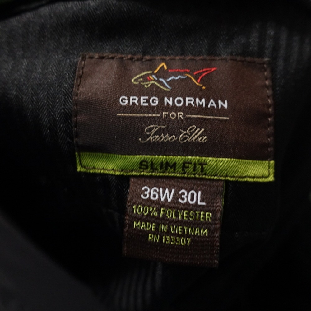 GREG‎ NORMAN FOR TASSO ELBA SLIM FIT GREY POLYESTER GOLF PANTS MENS SIZE 36X30 - Picture 7 of 7